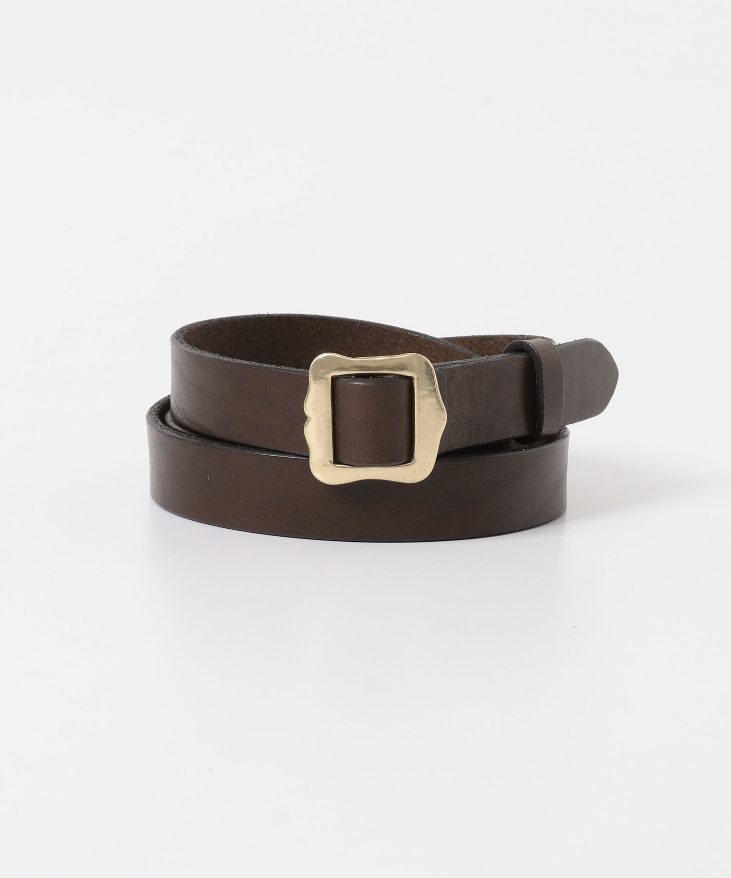 RODE SKO「atelier brugge　WAVE BUCKLE SLIDE BELT」|ベルト|ダークブラウン