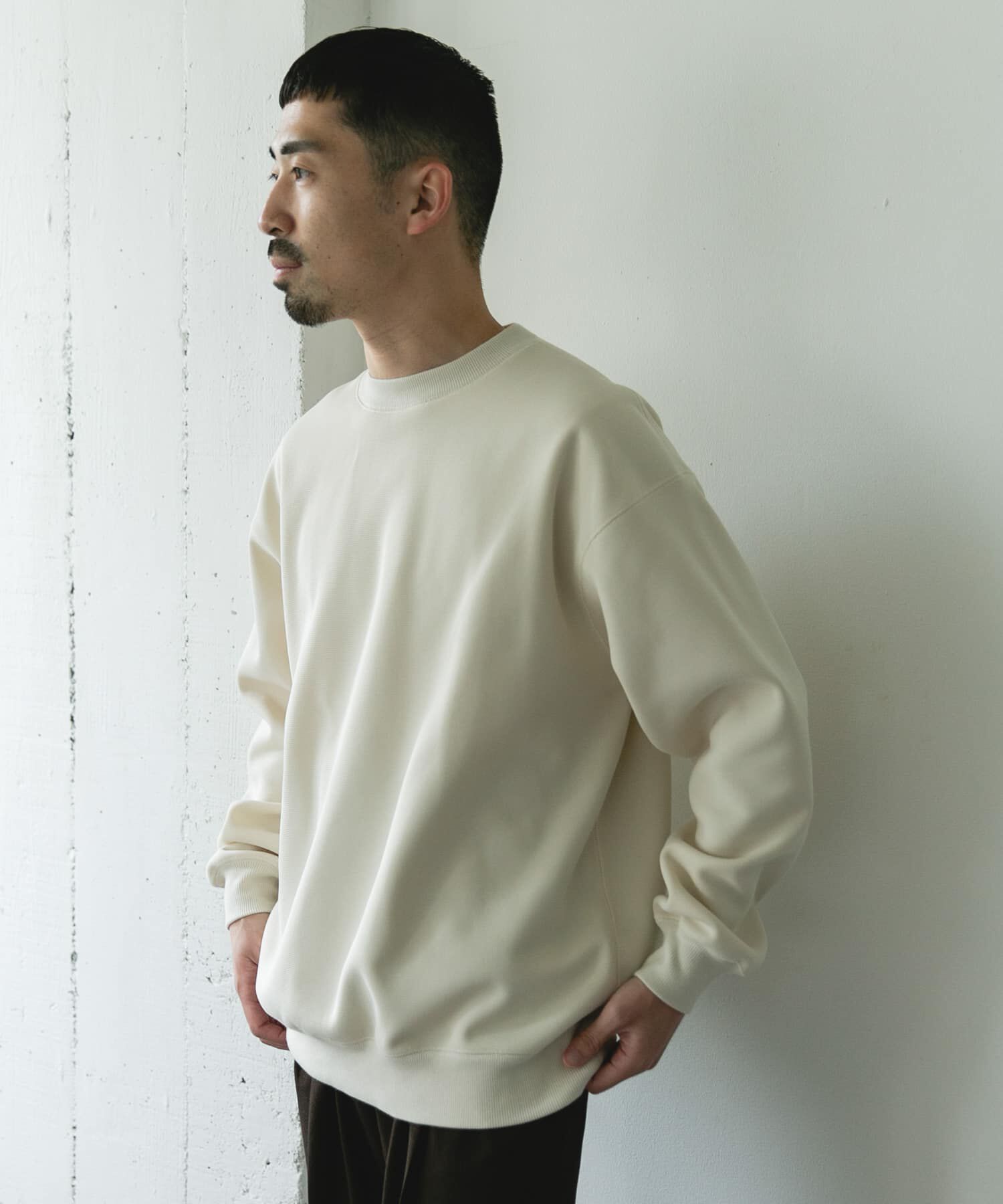 URBAN RESEARCH DOORS「ワッフルフリースクルーネックプルオーバー」|Tシャツ・カットソー|