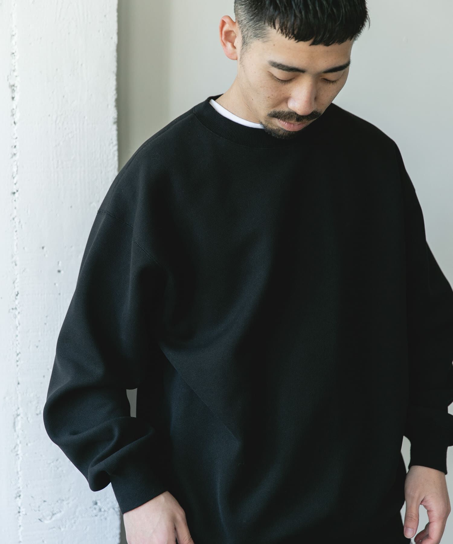 URBAN RESEARCH DOORS「ワッフルフリースクルーネックプルオーバー」|Tシャツ・カットソー|