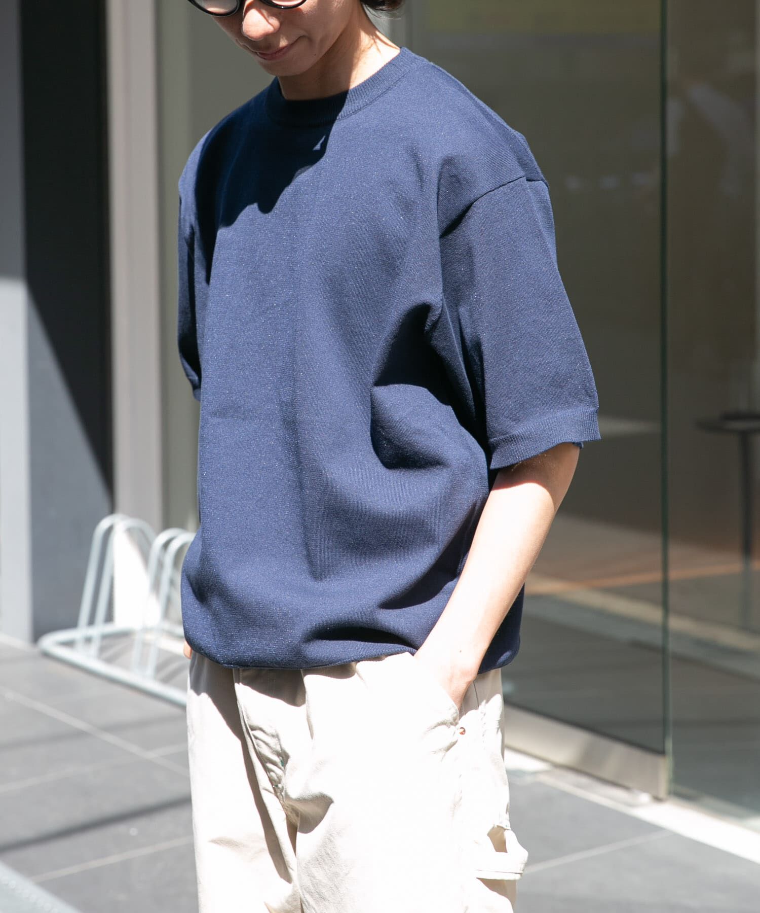 URBAN RESEARCH DOORS「FORK&SPOON　クルーネックニットTシャツ」|ニット・セーター|