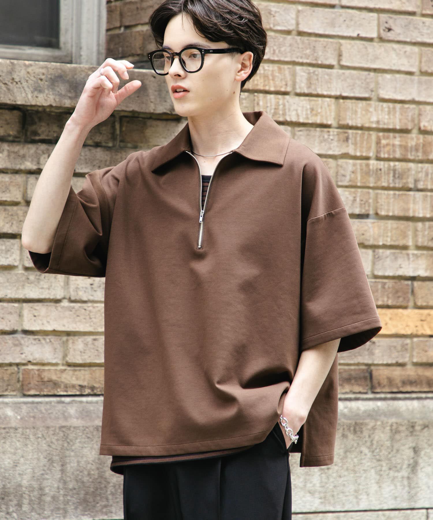 SENSE OF PLACE by URBAN RESEARCH「『ユニセックス』ダンボールポンチハーフジップショートスリーブTシャツ」|Tシャツ・カットソー|