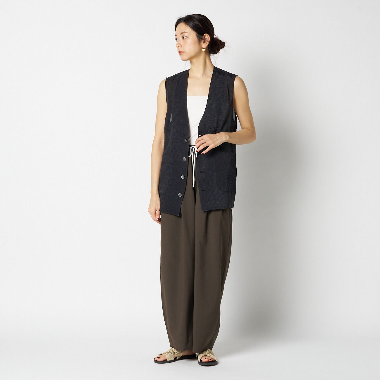 HELIOPOLE「HELIOPOLE SHEER DOBBY STRIPE VEST」|ベスト・ジレ|