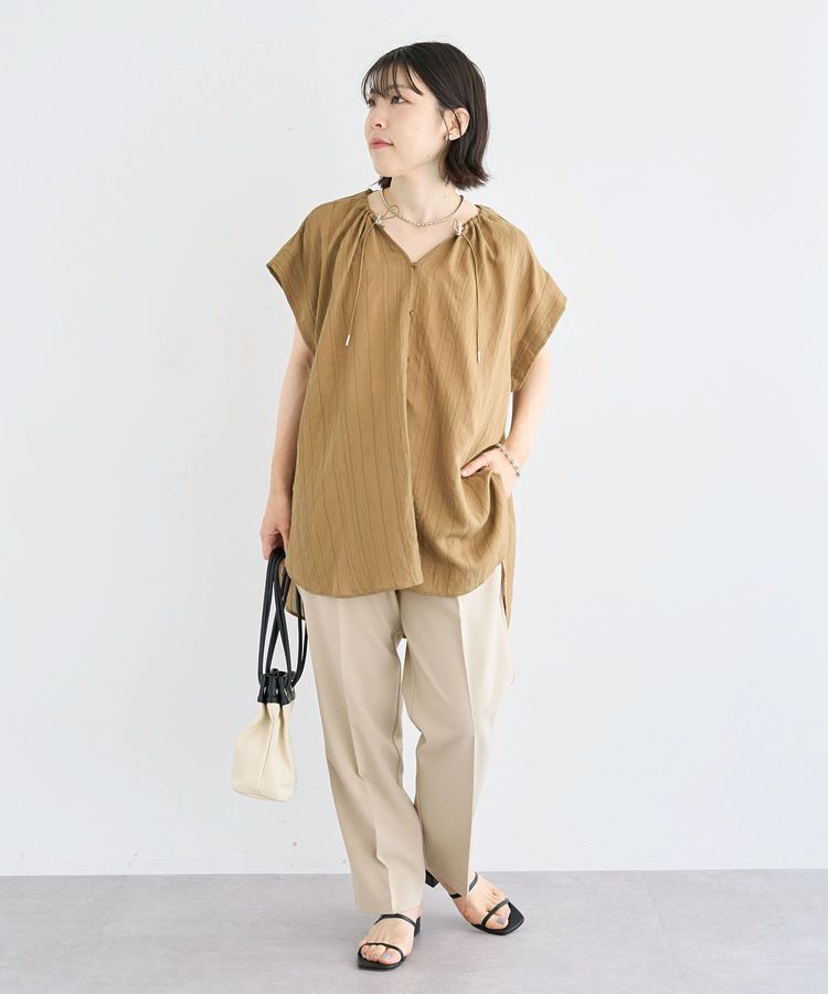 Green Parks「ドロストネックフレンチスリーブブラウス」|シャツ・ブラウス|