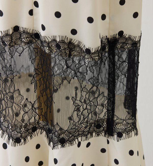  「【Lace Collection】サイドカットレース切替ロングワンピース」|ワンピース|