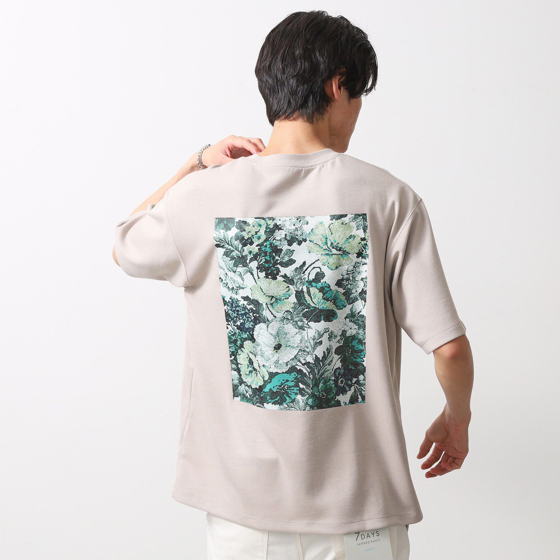 THE SHOP TK「ボタニカル柄 ビッグシルエット 半袖Ｔシャツ 洗濯機OK」|Tシャツ・カットソー|