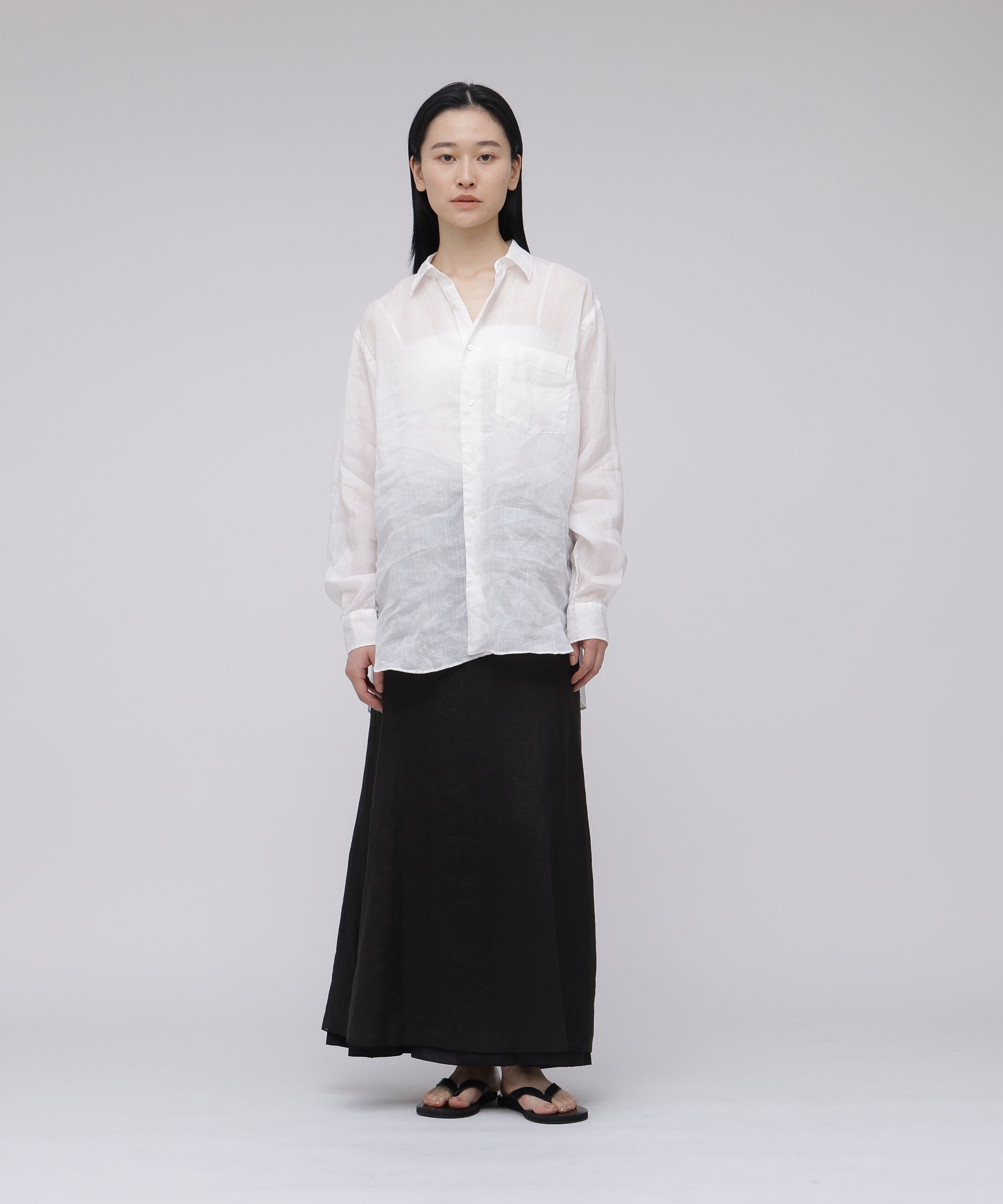 YLEVE 「YLEVE / ROYAL RAMIE BROAD SKIRT」|スカート|ブラック