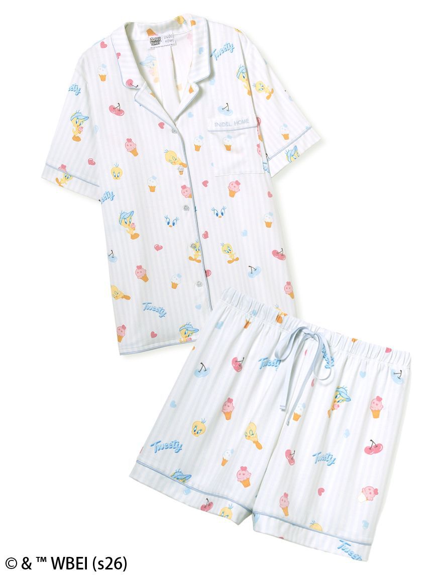 SNIDEL HOME「【WEB限定】【セット商品】【Tweety】開襟シャツ&カットショートパンツSET」|ルームウェア|