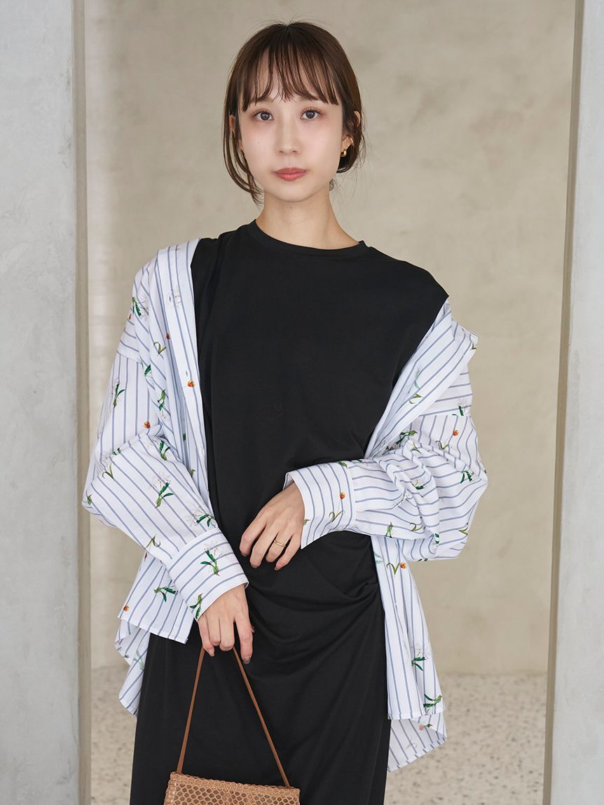 emmi atelier「【emmi&times;NYBG】ストライプリラックスシャツ【セットアップ対応】/ウォッシャブル」|シャツ・ブラウス|