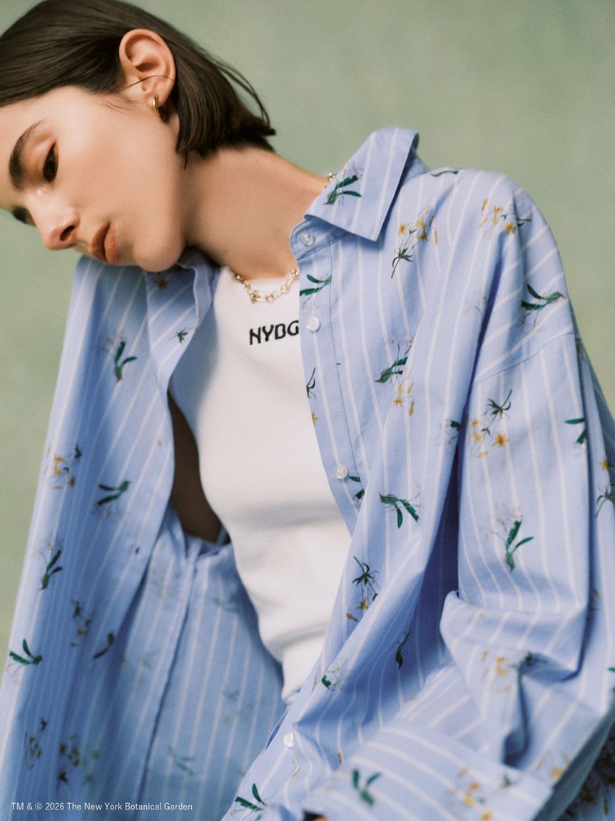 emmi atelier「【emmi&times;NYBG】ストライプリラックスシャツ【セットアップ対応】/ウォッシャブル」|シャツ・ブラウス|BLU