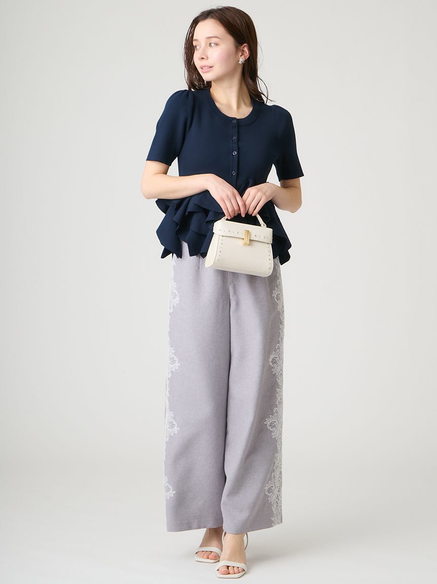 CELFORD「【WEB・一部店舗限定カラー】ラッフルフリルペプラムニットカーディガン」|カーディガン|