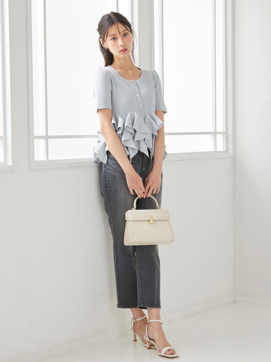 CELFORD「【WEB・一部店舗限定カラー】ラッフルフリルペプラムニットカーディガン」|カーディガン|