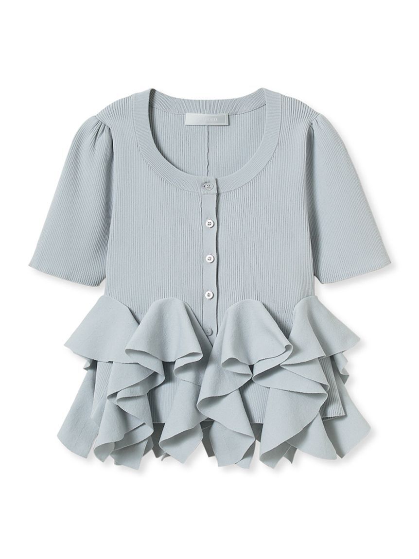 CELFORD「【WEB・一部店舗限定カラー】ラッフルフリルペプラムニットカーディガン」|カーディガン|