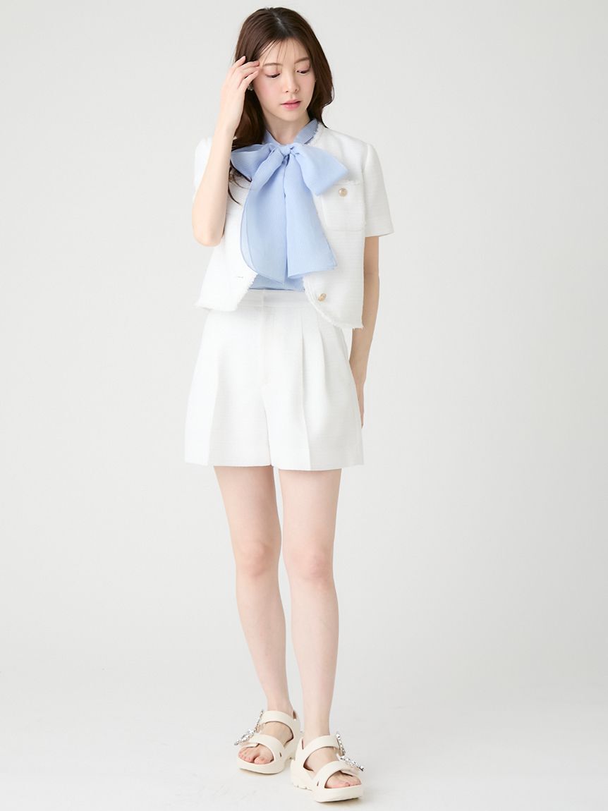 CELFORD「【ウォッシャブル】【接触冷感】ビッグリボンフレアスリーブブラウス」|シャツ・ブラウス|