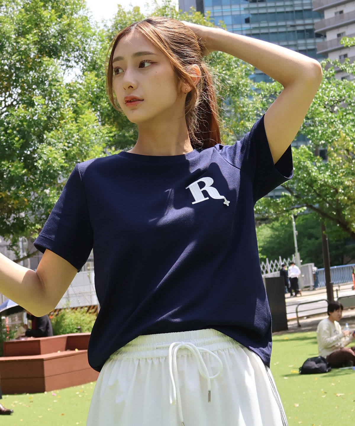 REDYAZEL「ビジューRチャームTシャツ」|Tシャツ・カットソー|