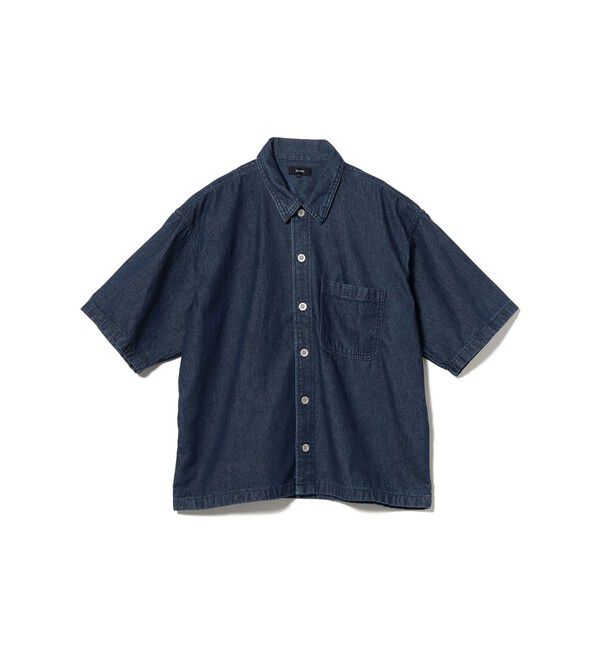 BEAMS「ショート デニム シャツ【ワイドショートフィット】」|シャツ・ブラウス|