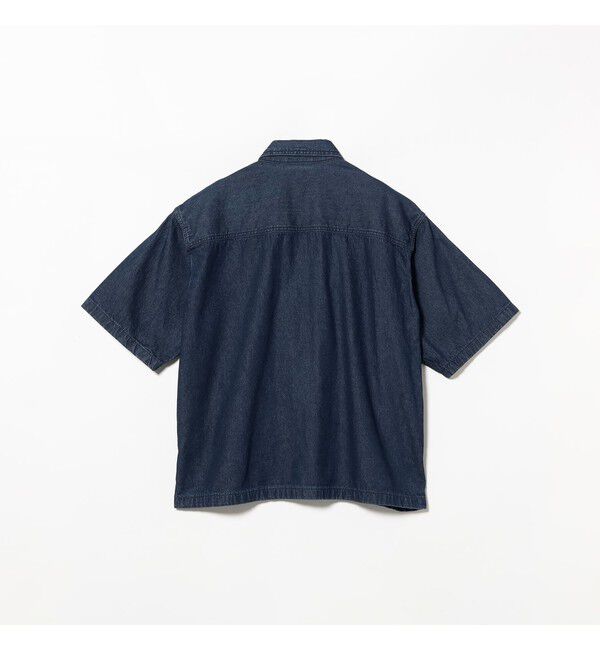 BEAMS「ショート デニム シャツ【ワイドショートフィット】」|シャツ・ブラウス|
