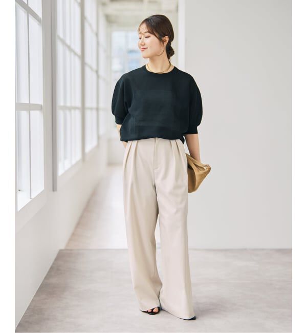 Spick and Span「《セットアップ可》ツイルストレッチタックパンツ」|スラックス|