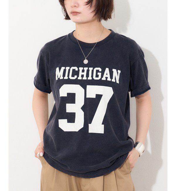  「フロントナンバーTシャツ」|Tシャツ・カットソー|ネイビー