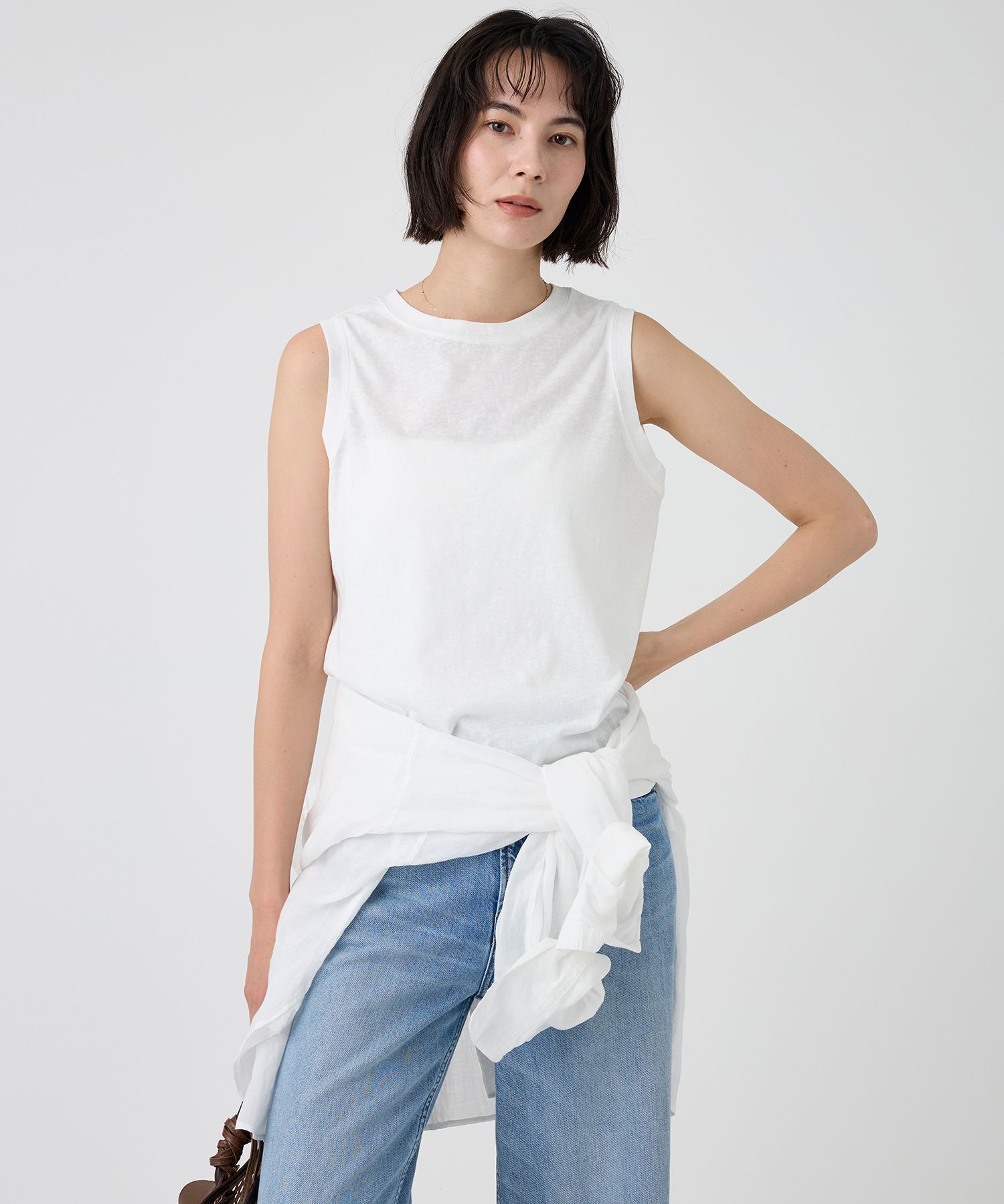 BABYLONE「コットンリネンノースリプルオーバー」|Tシャツ・カットソー|