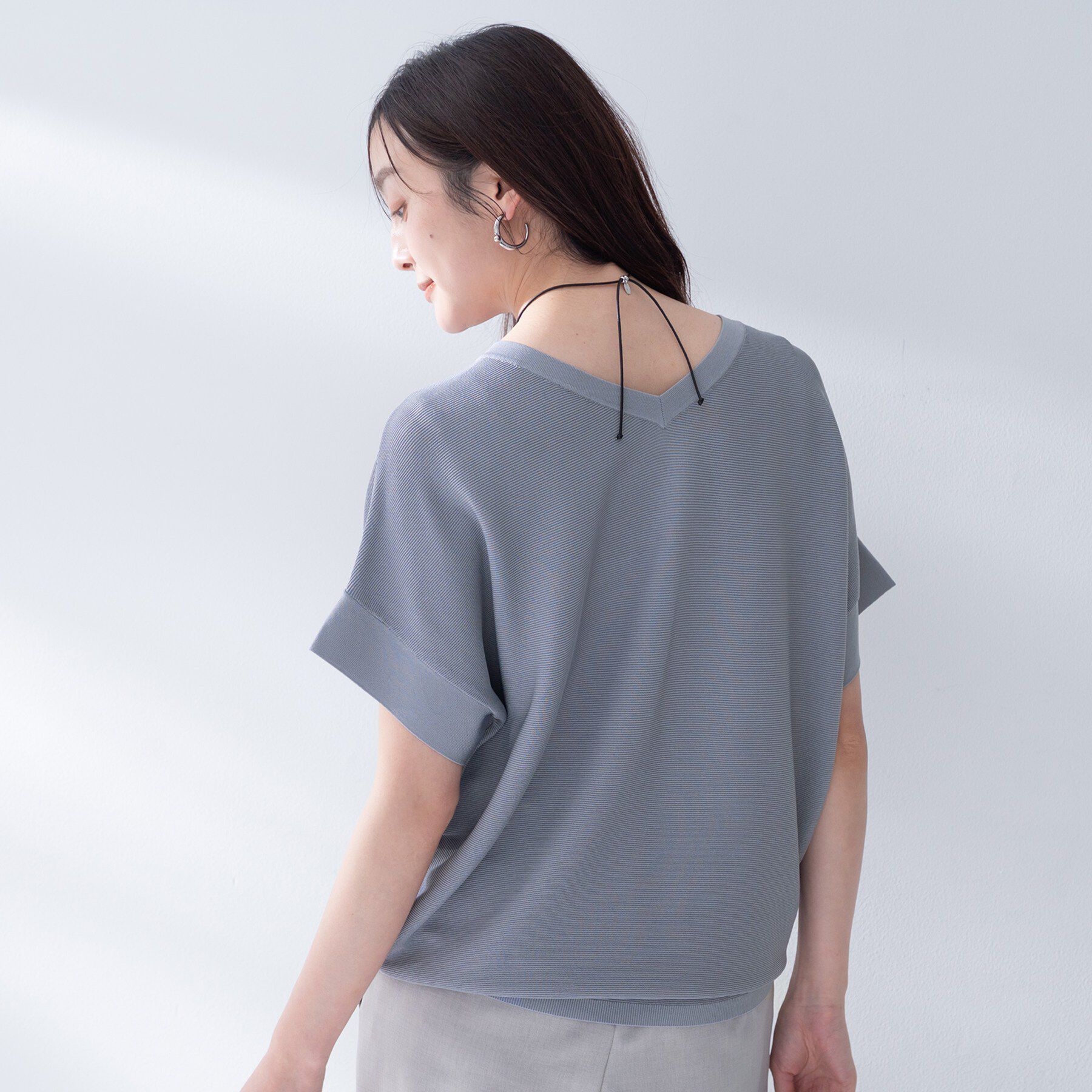 UNTITLED「【古畑星夏さん着用/11色展開/体型カバー】前後2WAYフレンチスリーブニット」|ニット・セーター|
