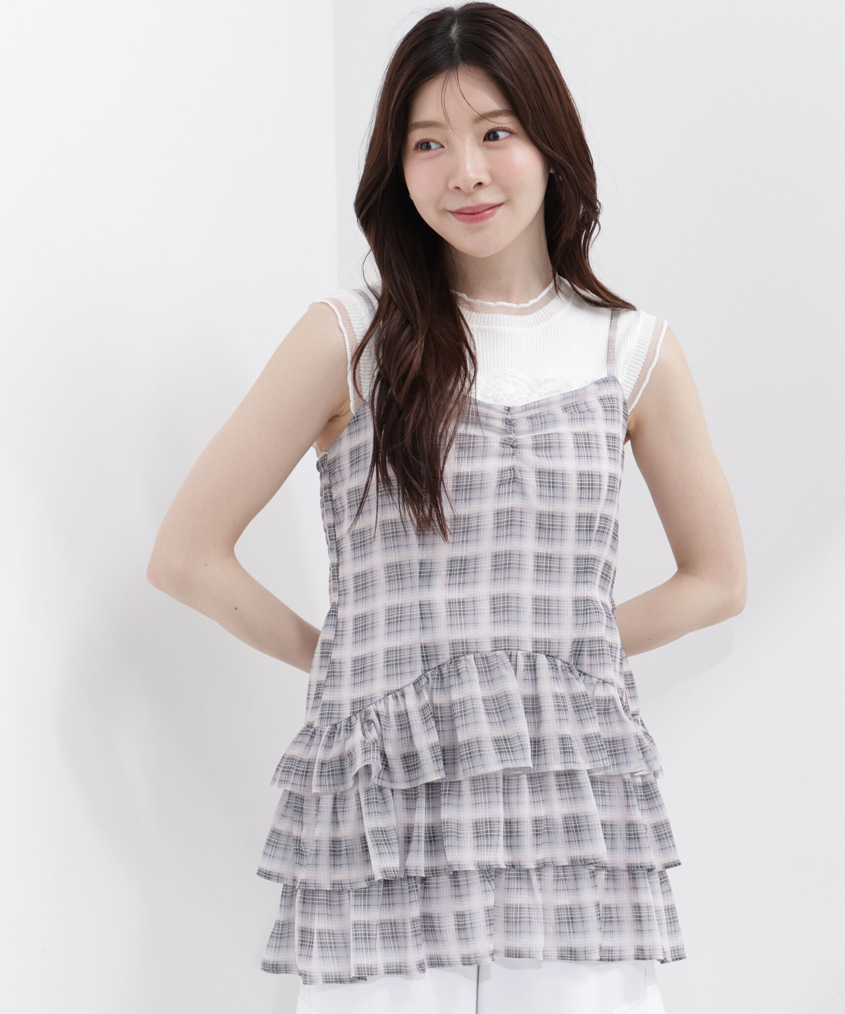 PROPORTION BODY DRESSING「＜青島心さんコラボ＞チェックチュニック」|シャツ・ブラウス|