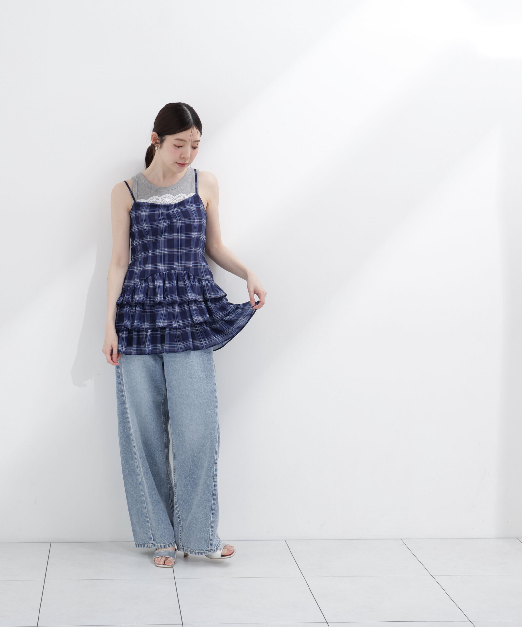 PROPORTION BODY DRESSING「＜青島心さんコラボ＞チェックチュニック」|シャツ・ブラウス|