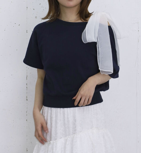 archives「オーガンジーリボンオフショルスウェット」|Tシャツ・カットソー|