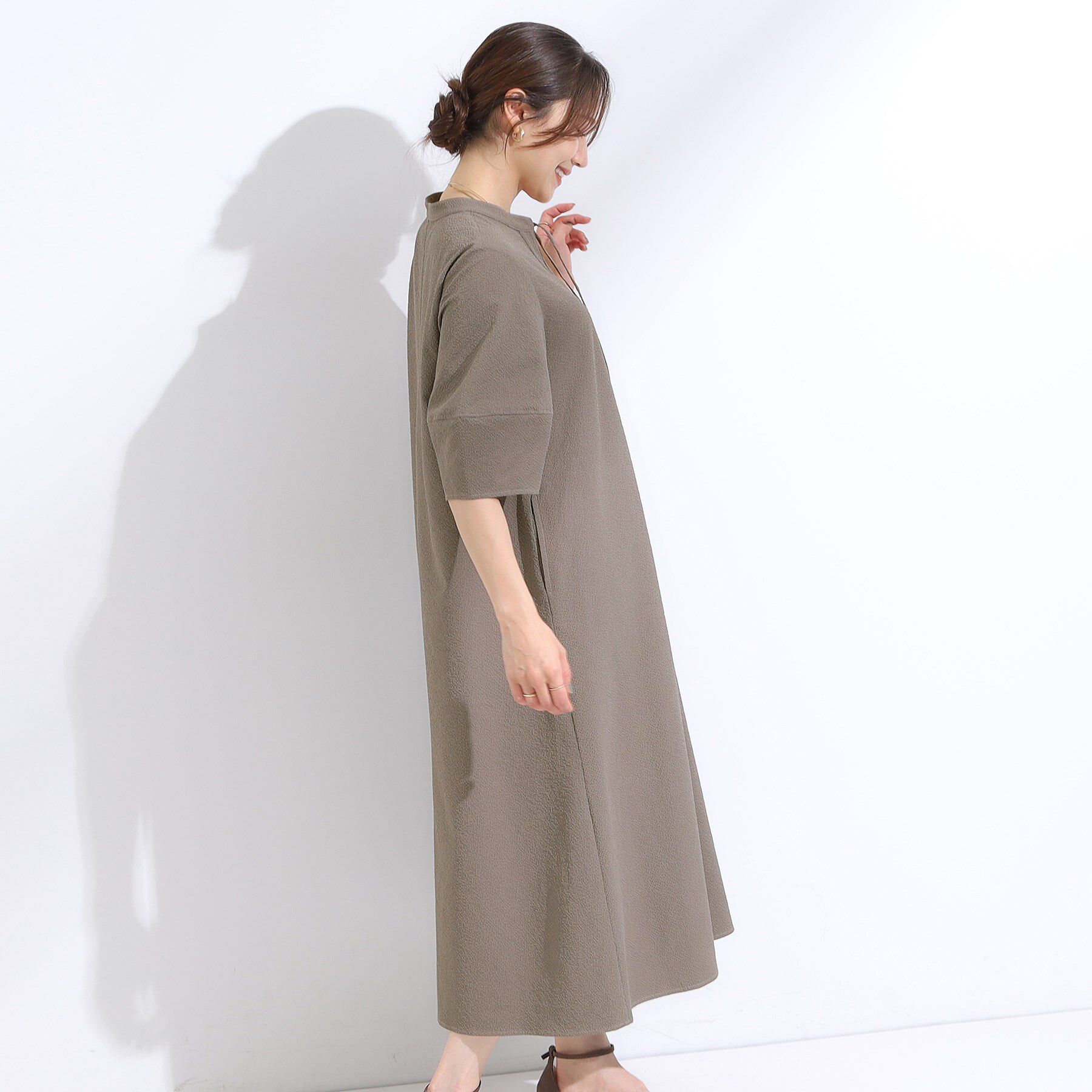 SHOO･LA･RUE「一枚で着映え お袖ランタンワンピース」|ワンピース|