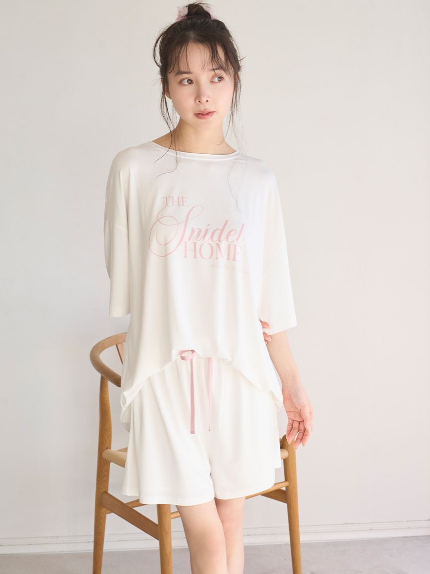 SNIDEL HOME「【接触冷感】ロゴTシャツセットアップ」|ルームウェア|