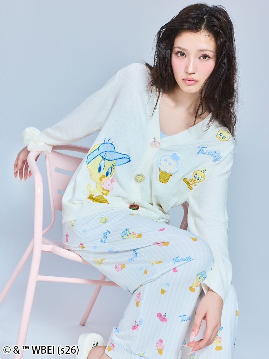 SNIDEL HOME「【Tweety】モチーフニットカーディガン」|ルームウェア|
