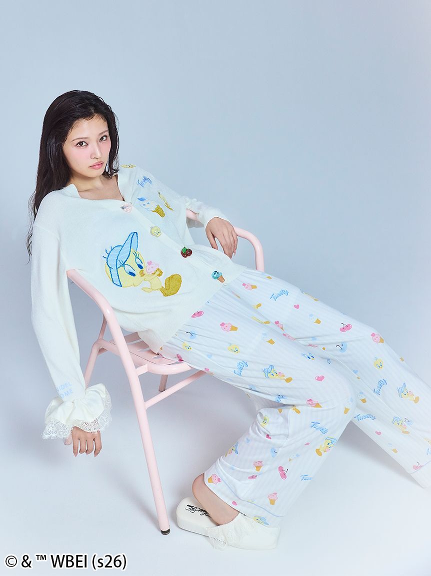 SNIDEL HOME「【Tweety】モチーフニットカーディガン」|ルームウェア|