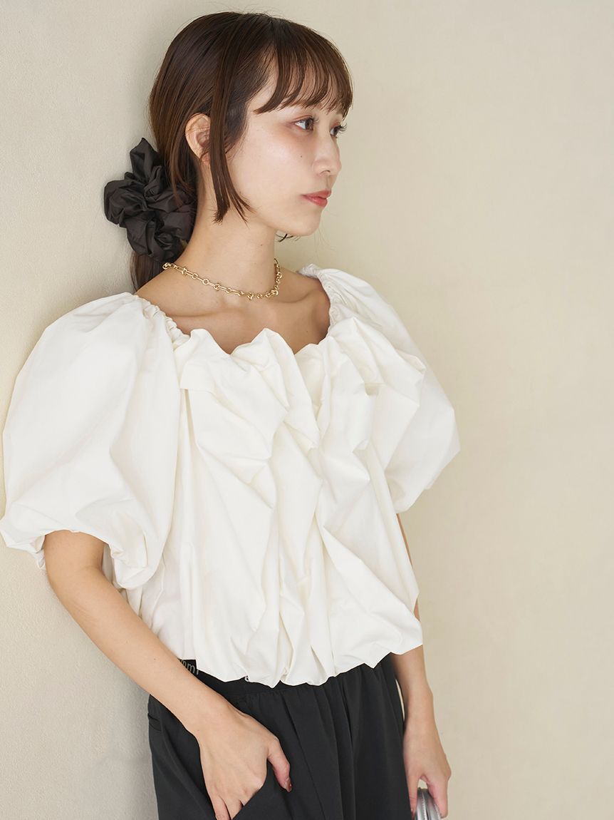 emmi atelier「ギャザーオフショルブラウス/撥水」|シャツ・ブラウス|OWHT