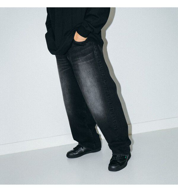 BEAMS「BEAMS｜Wide Denim Pants｜5ポケット ヴィンテージディテール｜スピンドル仕様 ベルトレス」|デニム|