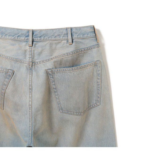 BEAMS「BEAMS｜Wide Denim Pants｜5ポケット ヴィンテージディテール｜スピンドル仕様 ベルトレス」|デニム|