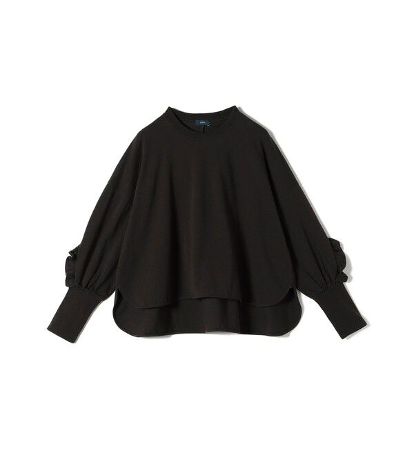 SHIPS for women「〈洗濯機可能〉ロング リブ スリーブ フリル カットソー」|Tシャツ・カットソー|