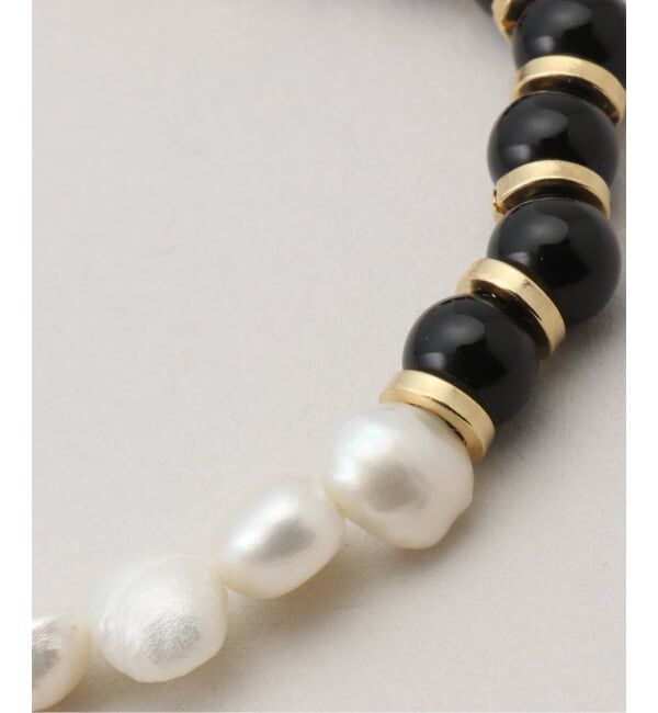 IENA「EO/イオ PEARL&PC CHAIN NECKLACE WITH ONYX ネックレス BO26SS-08」|ネックレス|