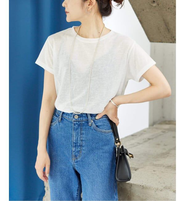 SLOBE IENA「《追加》スラブ天竺5分袖TEE」|Tシャツ・カットソー|