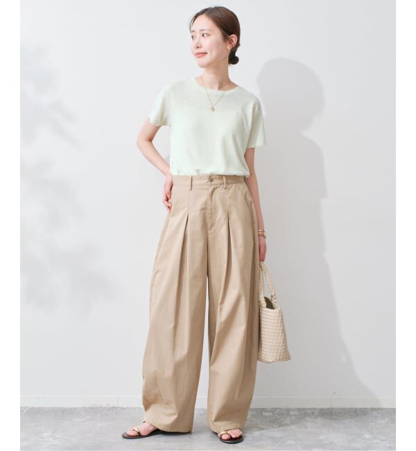SLOBE IENA「《追加》スラブ天竺5分袖TEE」|Tシャツ・カットソー|