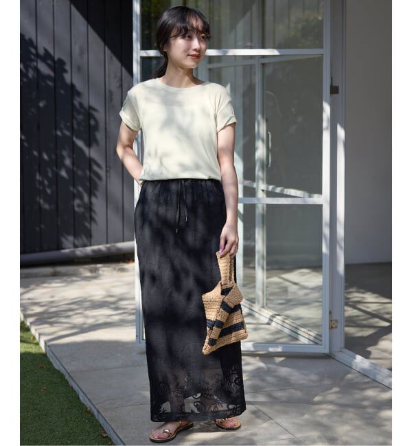 SLOBE IENA「《追加》スラブ天竺5分袖TEE」|Tシャツ・カットソー|