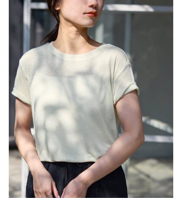 SLOBE IENA「《追加》スラブ天竺5分袖TEE」|Tシャツ・カットソー|