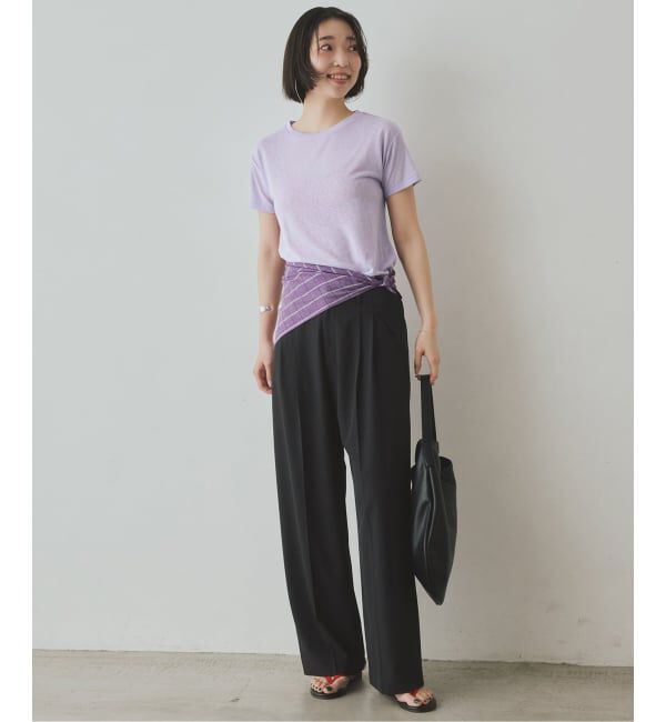 SLOBE IENA「《追加》スラブ天竺5分袖TEE」|Tシャツ・カットソー|