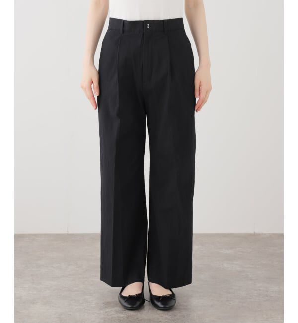 IENA「《一部カラー店舗限定》ウォッシャブルコットンサブレイージースラックス」|スラックス|ブラック