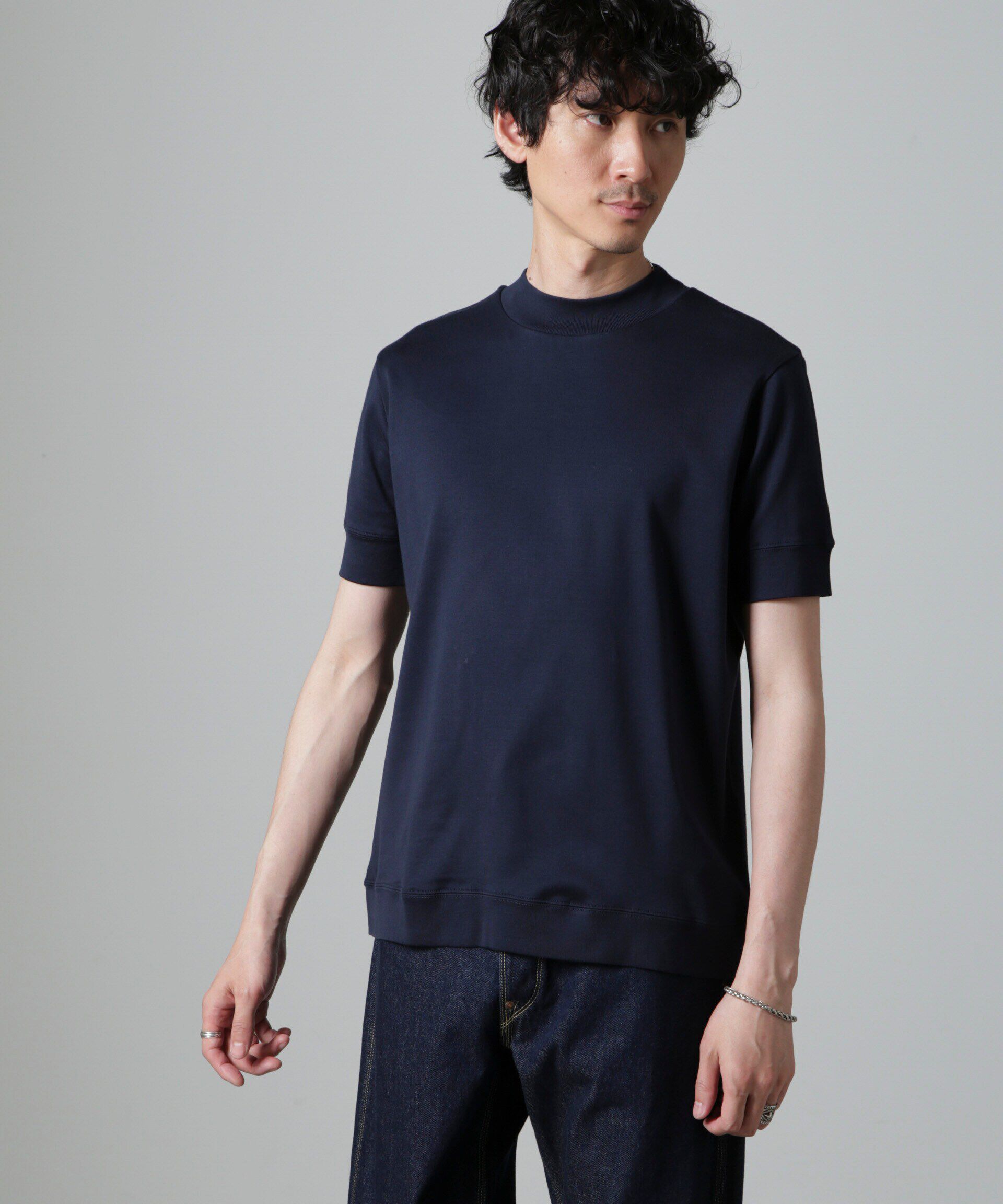 nano･universe「「FORMAL JERSEY」モックネックカットソー半袖」|Tシャツ・カットソー|