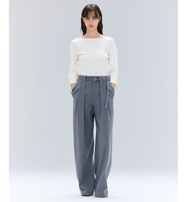 BEIGE,「【セットアップ対応・洗える・Precious 10月号掲載】ZEPHYR / ウールライクタックベルトワイドパンツ」|その他|