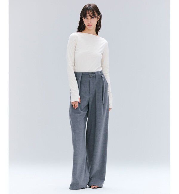 BEIGE,「【セットアップ対応・洗える・Precious 10月号掲載】ZEPHYR / ウールライクタックベルトワイドパンツ」|その他|