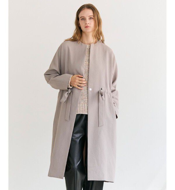 BEIGE,「【ロングセラー・新色追加】PORDIC / ドロスト付きロングスプリングコート」|その他|Taupe