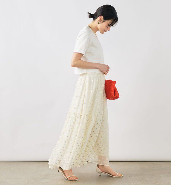NOLLEY'S sophi「《手洗い可能》W&Wショート丈ロゴTシャツ」|Tシャツ・カットソー|