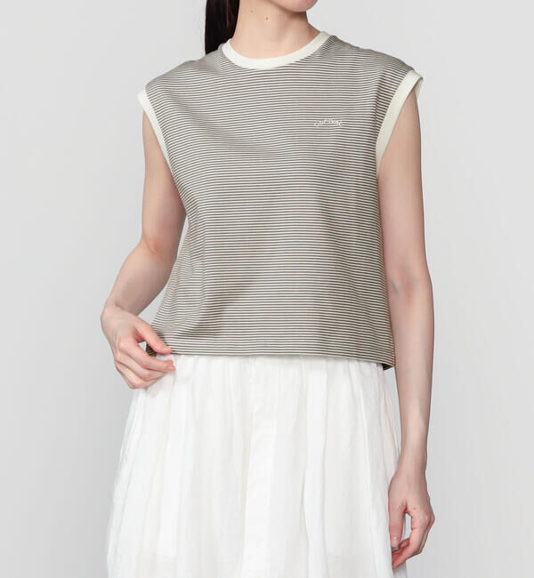 ORCIVAL「ORCIVAL | 先染めジャージー 刺繍ノースリーブプルオーバー WOMEN」|Tシャツ・カットソー|BEIGE系1