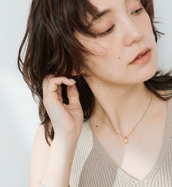 「【ほどよい華やかさをプラス/セットアップ対応可】レースヘムスリーブレスニット」|ニット・セーター|