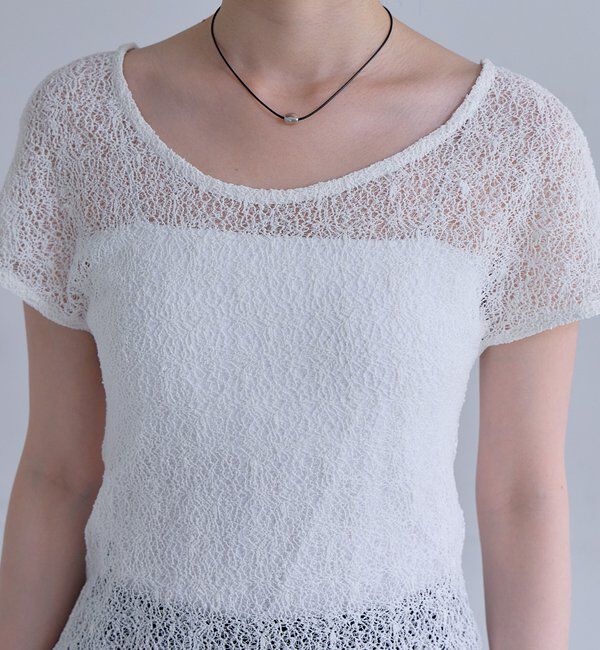  「【前後2WAY】絡みレースチビTee」|Tシャツ・カットソー|
